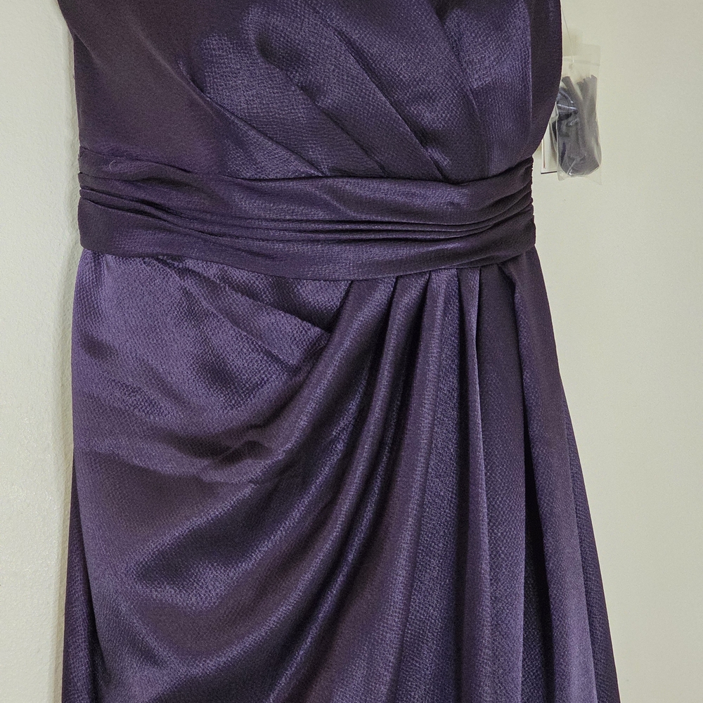 David's Bridal Strapless Gown in Rich Purple